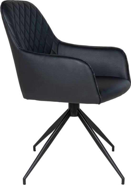 House Nordic Harbo Eetkamerstoel Vegan Leer Zwart - Set van 2