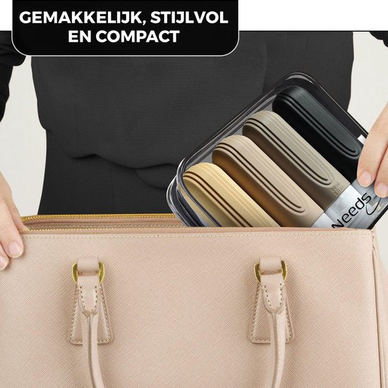 EverNeeds Reisflesjes Met Etui - Navulbaar - Siliconen Reisflesjes Handbagage - Apricot - 4 Stuks