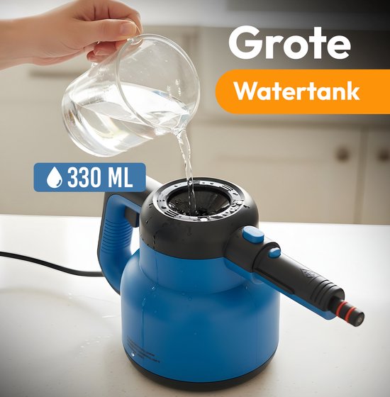 BOLLIT 1500W Stoomreiniger - Handstomer - Vlekkenreiniger - Handstoomreiniger - Tapijtreiniger - Steam Cleaner - Stoomreinigers - Incl. Opbergtas - Krachtig Stoomapparaat - Vloer, Bank, Tapijt Badkamer & Keuken