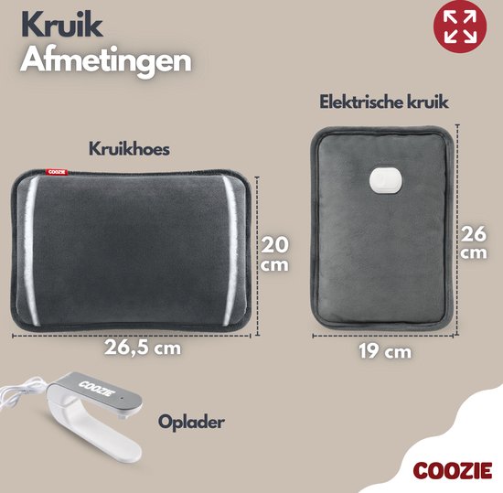 Coozie Elektrische kruik met ThermoSoft Hoes - Warmwaterkruik - Kruiken - Warmtekruik - Warmtekussen