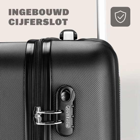 Monzana Hardcase Kofferset Baseline – 3 Stuks M/L/XL - Zwart