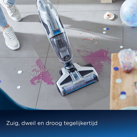 BISSELL Crosswave C3 Select Steelstofzuiger met Dweilfunctie - Vloerreiniger met Snoer - 3 in 1 Stofzuiger, Dweil & Drogen - Multi Surface Vacuum Cleaner - Reinigingsmachine voor Tapijt, Tegels & Houten Vloeren - Krachtige 560W Motor - 3551N