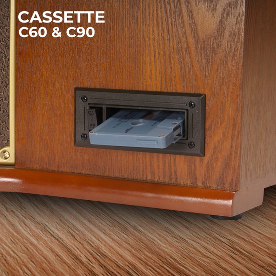 Denver Retro Platenspeler - Ingebouwde Speakers en Versterker - DAB Radio - Radio CD Speler - MRD51 - Hout