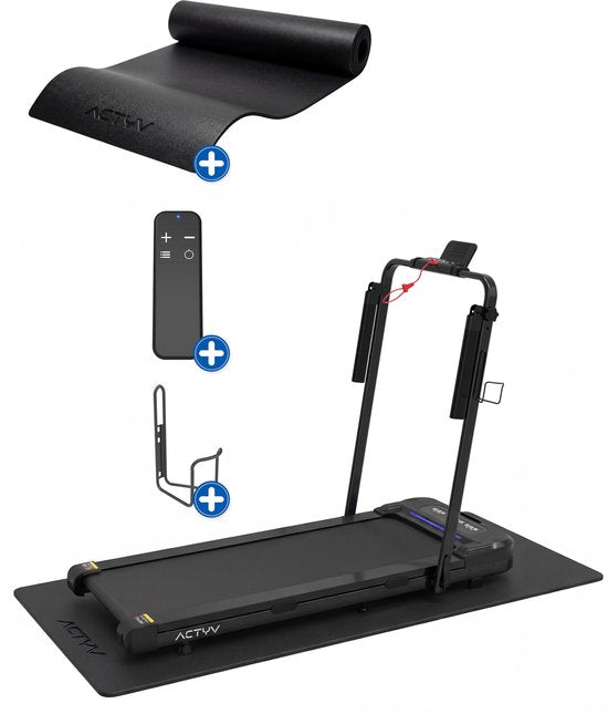 ACTYV Loopband Inklapbaar 1-12km/u - Inclusief Smeerolie, Beschermmat - Hardloopband - Treadmill - Wandelband - Walking pad - Voor Thuis - Elektrisch - Opvouwbaar V3