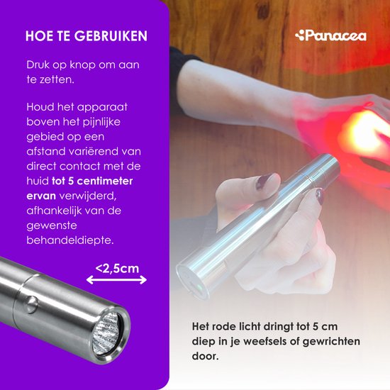 ReviveTorch Pijnverlichting Rood Licht Therapie Infrarood Lamp - Pijnverlichting - Draagbaar - Spier en Gewrichtspijn - Lichaam en Gezicht