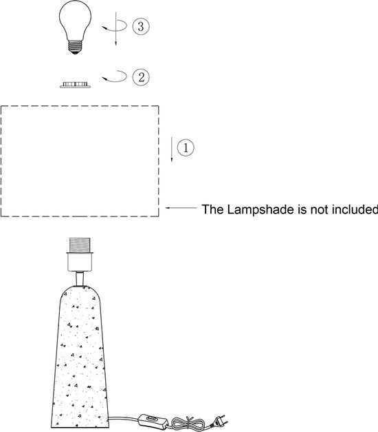Anne Lighting - tafellamp - Travino - crème - steen - Ø 10cm - E27 - 4401CR