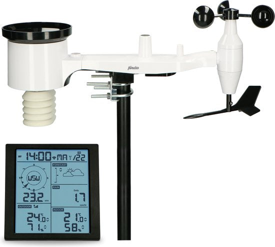 Alecto WS5200 - Professioneel WiFi Weerstation met Buitensensor - App besturing - 6-in-1
