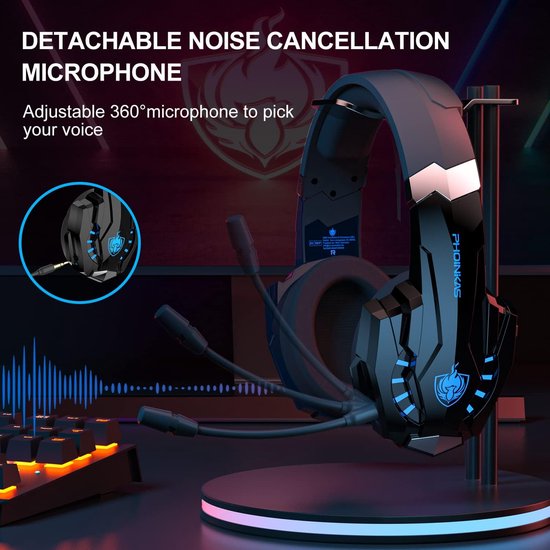PHOINIKAS G9000 Max 2.4GHz PS4 Draadloze Gaming Headset - met microfoon - Over-ear PS5 Koptelefoon - Multiplatform - Zwart