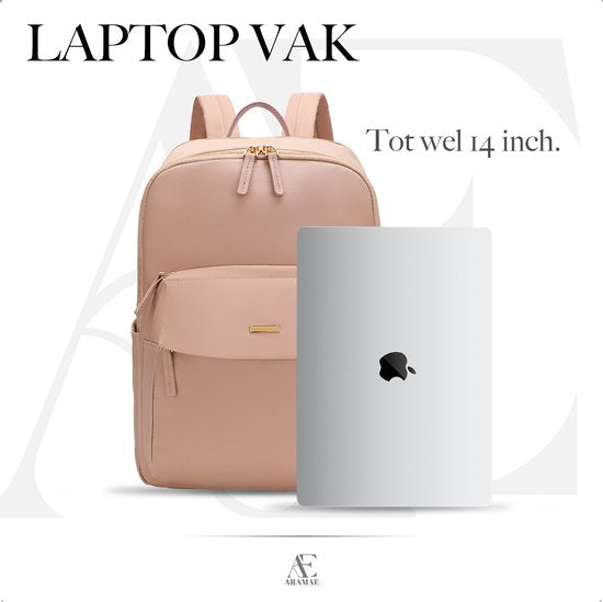 aramae - Rugzak Dames - Laptoptas 14 Inch - Schooltas - Roze