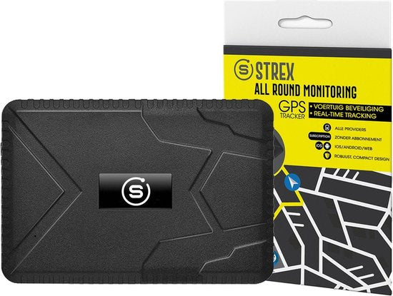 Strex GPS Tracker | Realtime met app | 120 Dagen accu | IP65 Waterdicht | Draadloos | Geen abonnement | Nederlandstalige Handleiding | Volgsysteem voor auto, motor, boot, camper, scooter, bagage en meer!