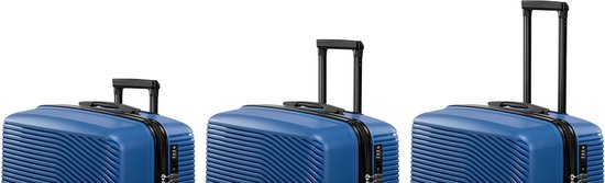 Milanoro Kofferset 3-delig - Lichtgewicht Polypropyleen - Blauw - 360° Wielen & TSA-slot