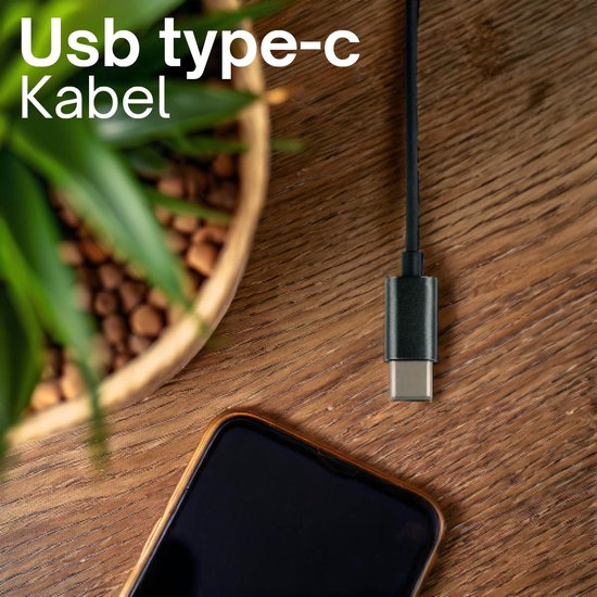 Grundig Oortjes met draad USB C - In-Ear Oordopjes met Draad 120cm - Earbuds met Microfoon - Geschikt voor iPhone, Samsung en Tablet - Active Noise Cancellation - Zwart