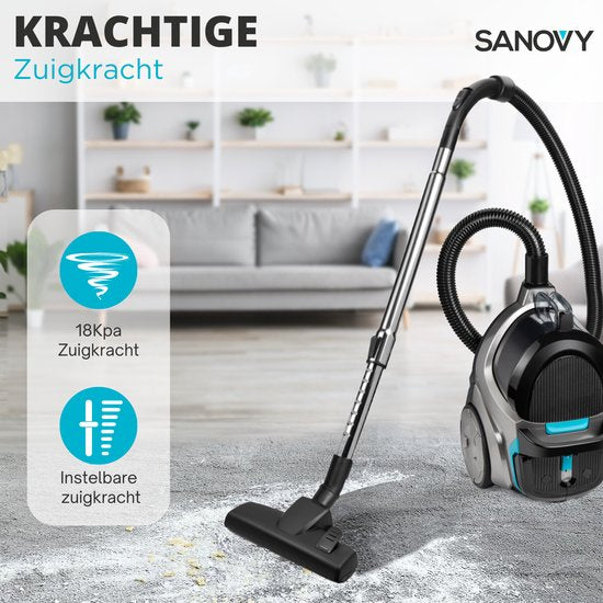 Sanovy PowerClean-8900 Krachtige Stofzuiger Zonder Zak - 2,5L - Cyloontechnologie Stofzuigers
