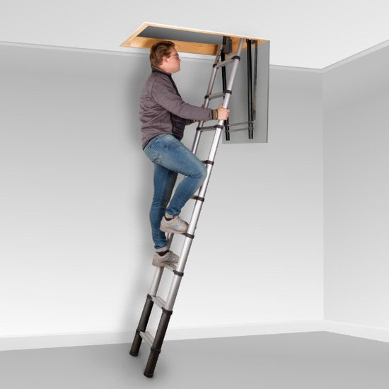 Batavia Giraffe Air® Telescopische Vlizotrap - 2.70m/ 2.30 - Compact - gebruiksvriendelijk - grip - brede treden - snelle installatie