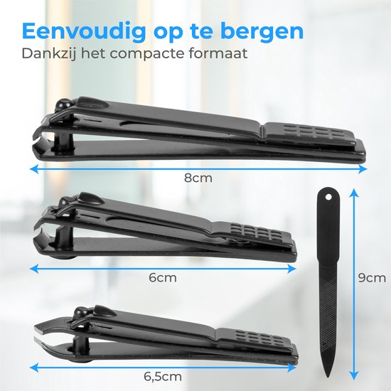 Nuvance - Nagelknipper - 4 in 1 - Nagelknipper Set met Nagelvijl - Nageltang - Teennagelknipper - Voor Kalknagels