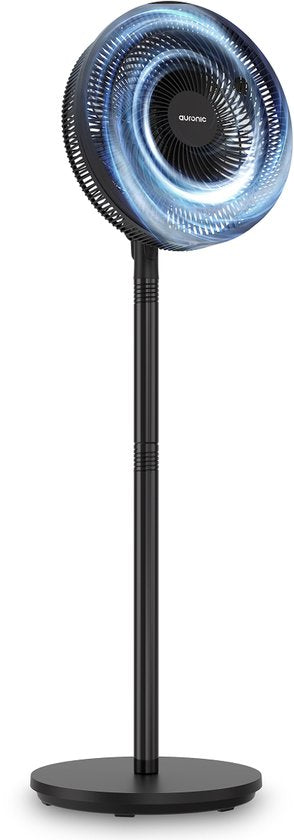 Auronic Statiefventilator - Staande Ventilator - Hoogte Verstelbaar - Roterend - Fluisterstil - 3 Snelheden - Stille Ventilator - Zwart