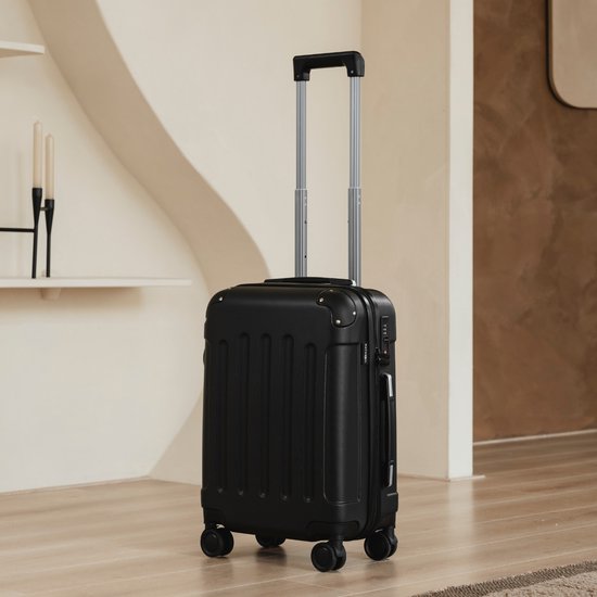 Pathsail® Handbagage Koffer 40L x 55CM - ABS - Lichtgewicht Trolley - Incl. TSA slot & Spinner wielen - Zwart