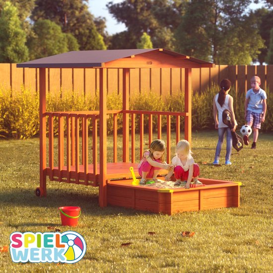 Spielwerk Zandbak - Hout Zonnedak UV 50+ Merle - 143x130x130cm