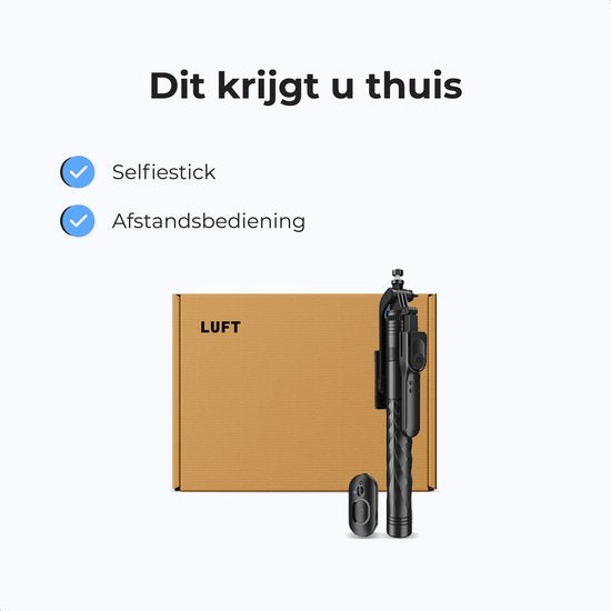 Selfiestick - 3 in 1 - incl. afstandsbediening - Voor iPhone en Samsung - Telefoonstatief - Bluetooth - Smartphone - Luft