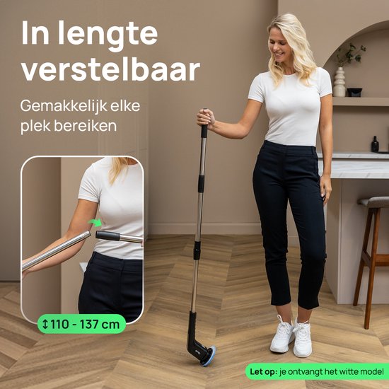 Skrub Elektrische Schoonmaakborstel - Schrobborstel met steel voor Badkamer - 8 opzetstukken