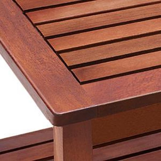 Casaria Bijzettafel Acaciahout - 45x45x45cm – met 2 Planken Bruin