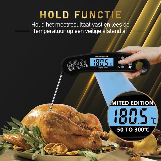 MostEssential Premium Vleesthermometer - BBQ Thermometer - Zwart