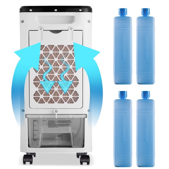 Monzana Mobiele Airco Ventilator - 4 Functies 3.5L - Wit Zwart