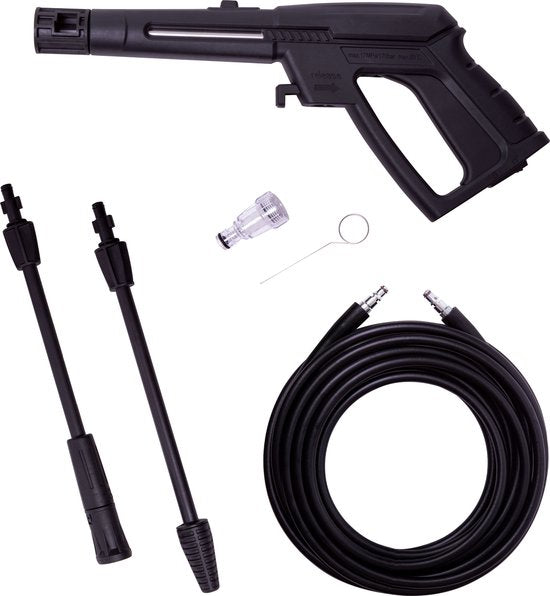 VONROC Hogedrukreiniger V18-1 1800W – 140 bar – 420 l/h – Incl. 8m slang, reinigingsmiddelen tank en meer