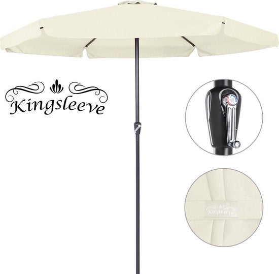 Kingsleeve Parasol - met Draaimechanisme - Beige Ø 330cm