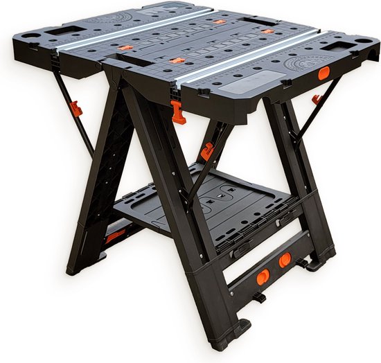 Aldorr Professionele Vouwbare Werkbank - Verstelbare Werktafel met 450 kg Draagkracht - Robuuste en Stabiele Constructie - Compact en Lichtgewicht - Ideaal voor Zagen, Boren en Diverse Kluswerkzaamheden