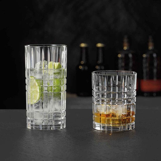 Nachtmann - Square Whiskey- en Longdrinkglazen - Set 12-delig - Whiskey - Longdrink