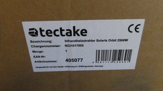 tectake® - Hangende infraroodstraler - plafondverwarmer - infraroodstraler voor buiten en binnen - elektrische verwarming - plafondverwarmer voor terras