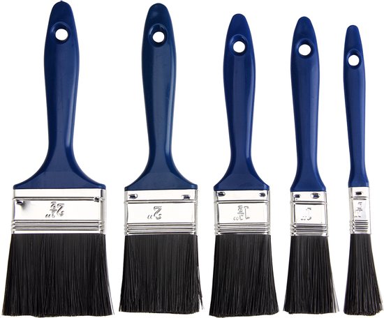 MONZANA Set van 5 Verfkwasten - Verschillende Maten - Blauw