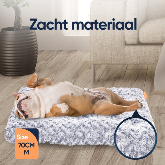 Happysnoots Hondenkussen 120x80cm - Extra Groot - Fluffy - Luxe Hondenbed - Dog Bed - Wasbaar - Grijs
