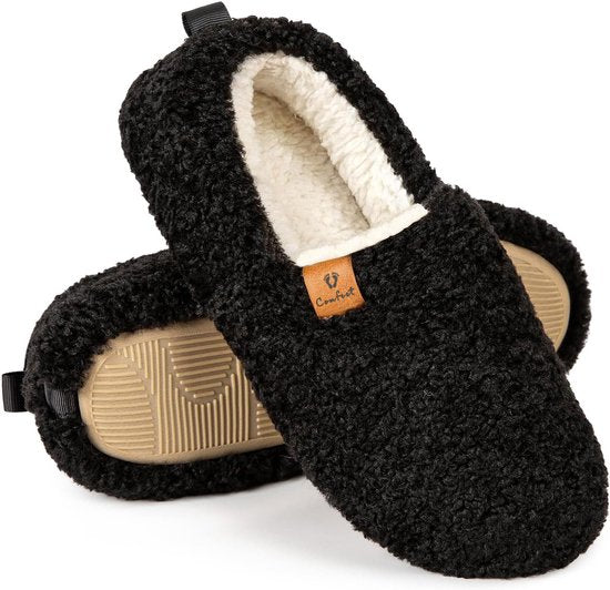 Pantoffels Dames - Sloffen - Maat 42/43 - Zwart - Anti-slip - Comfeet
