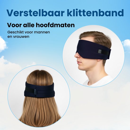 PurelyGoods® Slaapmasker - Oogmasker - Verduisterend - Slaap Masker - Mannen en Vrouwen - Katoen - Donkerblauw