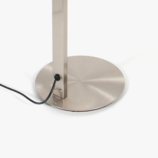 Tafellamp Ringlux 4139ST van Steinhauer - Elegante lamp van geborsteld staal, hoogte verstelbaar van 40 tot 75 cm, met dubbele LED-verlichting en touchdimmer.