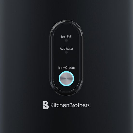 KitchenBrothers Nugget IJsblokjesmachine - 1.1L - Crushed Ice Maker met IJsschep – Draagbaar – 15kg/24 uur - Zwart