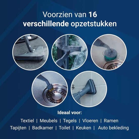 Techweise 16-in-1 Stoomreiniger - 45 minuten lang stomen - 4 bar - Tapijtreiniger - Reinigingsmachine - Vlekkenreiniger