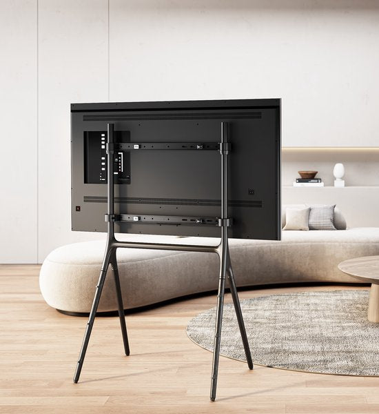 VDD Gaming - Tv beeldscherm vloerstandaard statief - tot 70 inch - 80 x 50 x 138 cm - Bruin/Zwart