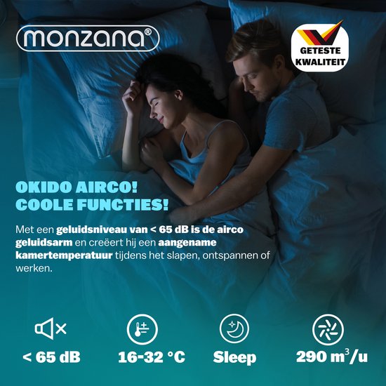 MONZANA Airco 7000BTU - 3in1 Rolluikkit - Mobiel - 16-32°C