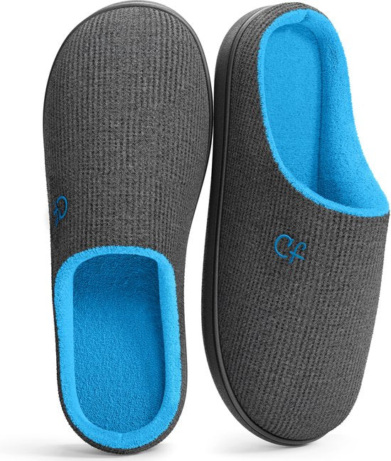 Pantoffels Heren - Sloffen - Maat 46/47 - Grijs - Anti-slip - Comfeet