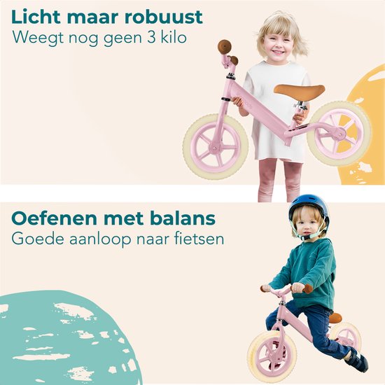 LifeGoods Loopfiets - 2-5 jaar - Jongens en Meisjes - Balance Bike - Roze