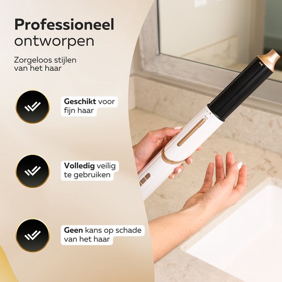 Beeperfect® Airstyler 8 in 1 - Multistyler - Krultang - Föhnborstel - Hairwrap - Föhnborstel - Met Diffuser - Haardroger - Krulborstel