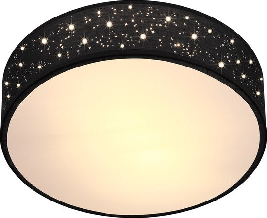 Monzana Plafondlamp - Sterrenhemel Rond 38cm 40 Watt Stof - Zwart