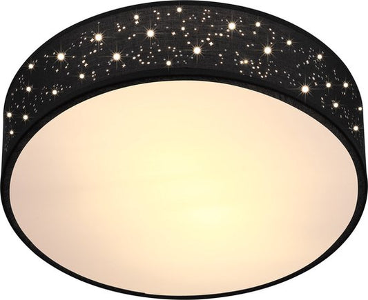 Monzana Plafondlamp - Sterrenhemel Rond 38cm 40 Watt Stof - Zwart