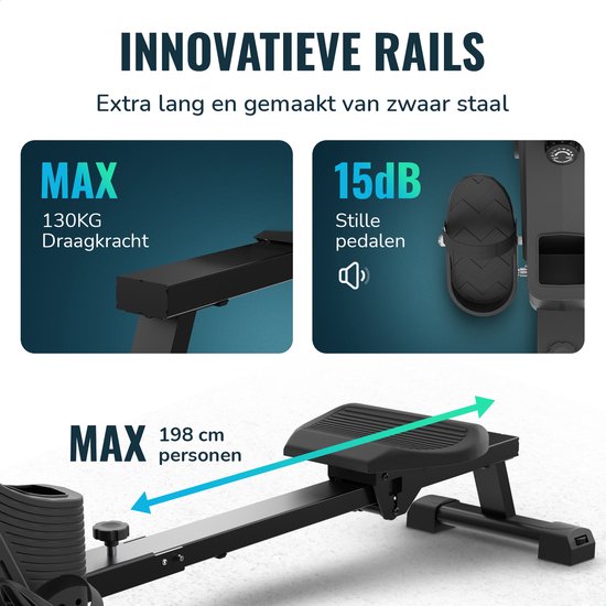 Flowsense Roeimachine - Inklapbaar - Geluidsstil - Magnetisch - 16 Weerstandniveaus - LCD Monitor