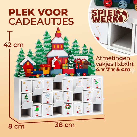 Spielwerk Herbruikbare Adventskalender – Winterlandschap 24 Deuren