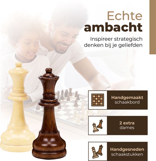 Windsor -CheckMate - Magnetisch Schaakbord - 40 cm - Hout
