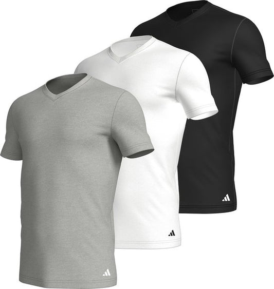 Adidas V-hals Shirt Heren (3-pack) - Maat XL